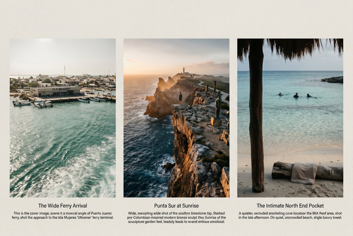 Turquoise water and ferry-arrival mood around Isla Mujeres