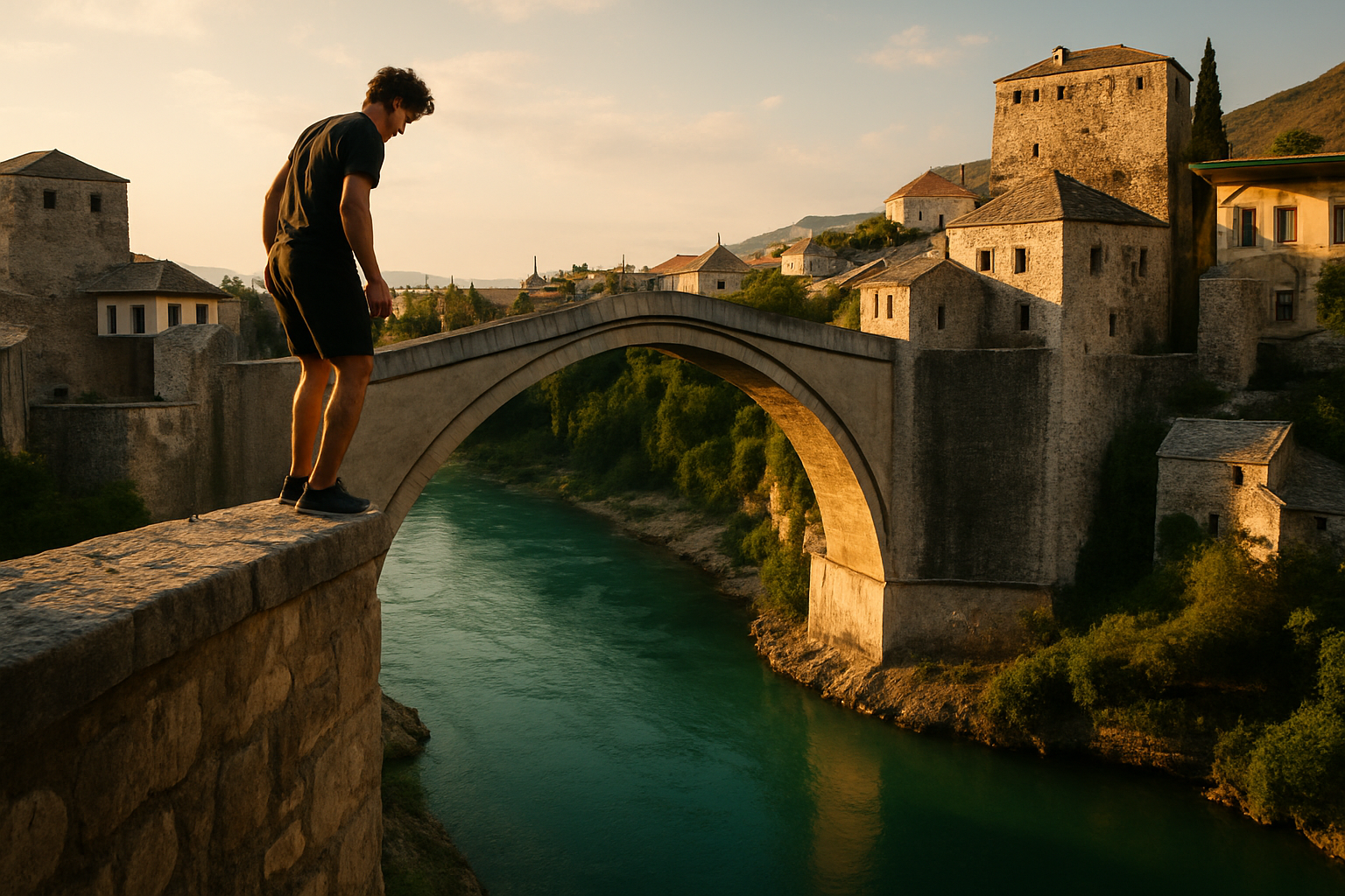 Stari Most bridge in Mostar, Bosnia
