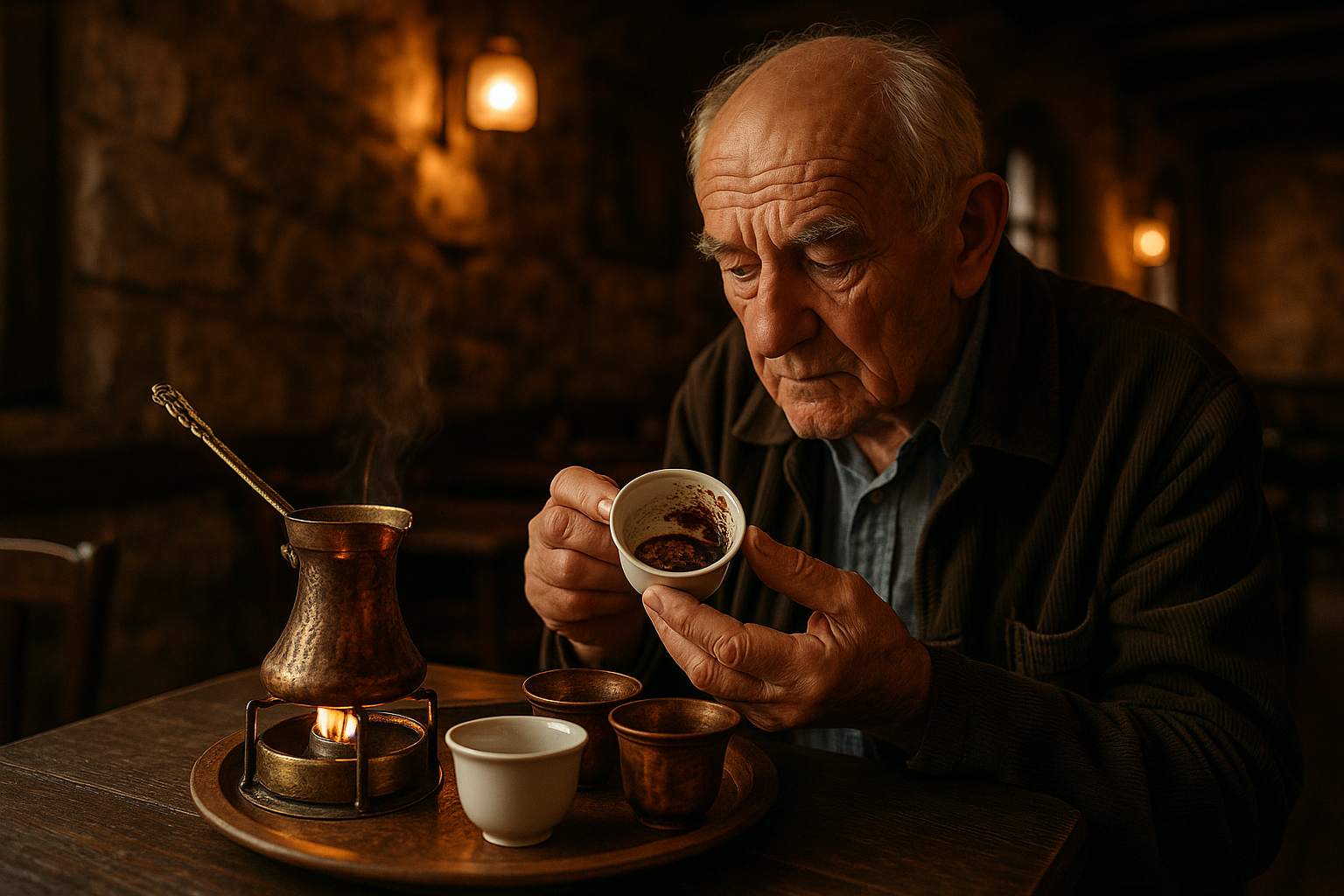 Bosnian coffee reading, Mostar old bazaar