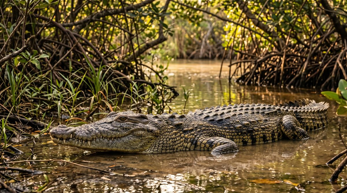 Cuban crocodile in the wetlands of Ciénaga de Zapata